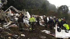 Operaciones de rescate del accidente aereo del vuelo que transportaba al Chapecoense.