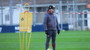 Lisci durante un entrenamiento en Tajonar.