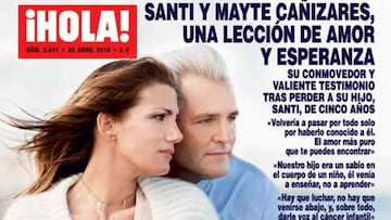 Santi Cañizares y su mujer, Mayte García, en su primera entrevista a la revista Hola tras el fallecimiento de su hijo Santi.