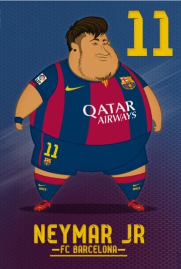 Los jugadores del Barcelona al más puro estilo de Botero