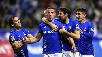 Oviedo - Cádiz, celebración gol.