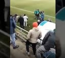 Banca de San Lorenzo lanzó este botellazo a hinchas de Temuco