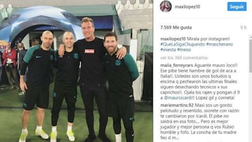 Maxi López se sacó una foto con Messi y se la dedicó a Icardi