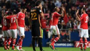 Luisao celebra el 2-1 del Benfica al Galatasaray