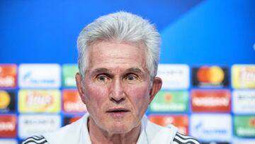 SEVILLE, SPAIN - APRIL 02: Jupp Heynckes of Bayern Muenchen attends to the press during the Press Conference prior to their UEFA Champions League match against Sevilla FC at Estadio Ramon Sanchez Pizjuan on April 2, 2018 in Seville, Spain. (Photo by Ait