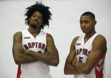 Dos Rookies brasileños en Toronto: Bruno Caboclo y Lucas Nogueira, que dejó la ACB para probar suerte en la NBA.