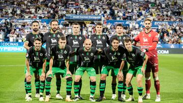 La alineación del Racing en La Romareda.