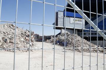 Aspecto de la demolición del Estadio Vicente Calderón a 1 de agosto de 2019.