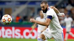 Karim Benzema, delantero del Real Madrid, en un partido de Champions.