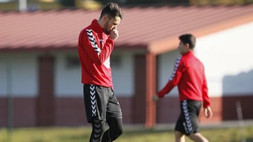 Alfonso Pedraza, en un entrenamiento con el Lugo.