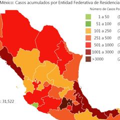 Mapa y casos de coronavirus en México por estados hoy 9 de mayo