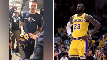 Doncic sigue cumpliendo sueños: miren la cara de ilusión por un autógrafo de LeBron