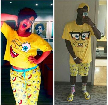 Tiene un pijama de Bob Esponja que es similar al de Alicia Keys, cantante estadounidense de R&B y soul.