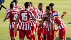 Los jugadores del Atl&eacute;tico celebran el gol conseguido en el partido del pasado martes ante el Levante. 