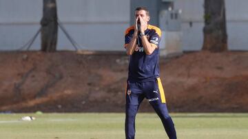 Gracia, dando indicaciones en un entrenamiento.