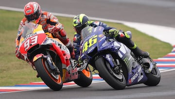 M&aacute;rquez y Rossi, durante el GP de Espa&ntilde;a de 2018