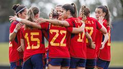 AUCKLAND (NUEVA ZELANDA), 14/07/2023.- Las Jugadoras de la selección española femenina de fútbol celebran un gol ante la selección de Vietnam, durante el partido celebrado Auckland, Nueva Zelanda este viernes. EFE/RFEF/Pablo García /  ***SOLO USO EDITORIAL/SOLO DISPONIBLE PARA ILUSTRAR LA NOTICIA QUE ACOMPAÑA (CRÉDITO OBLIGATORIO)***
