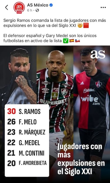 La estadística negativa que lidera Sergio Ramos a nivel mundial