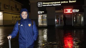 El Valencia llegó ayer a Rusia con el objetivo de hacer un gol que afiance su ventaja de la ida.