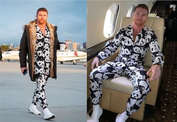 Canelo estuvo en la boca de todos cuando apareció con la llamativa pijama de pandas de Dolce & Gabbana valuada en más de dos mil dólares.