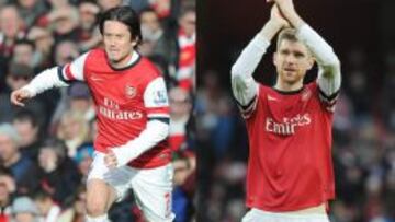 Rosicky y Mertesacker (Arsenal)
