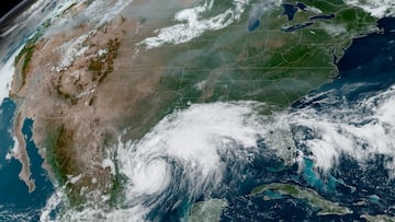 A composite satellite image shows Tropical Storm Francine intensifying and on track to become a hurricane before its expected landfall on the U.S. Gulf Coast, in the Gulf of Mexico September 10, 2024. CIRA/NOAA/Handout via REUTERS THIS IMAGE HAS BEEN SUPPLIED BY A THIRD PARTY.