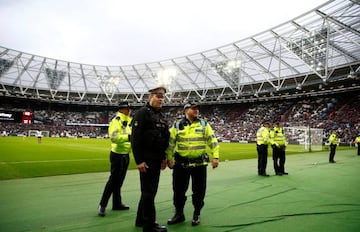 Fans are watched by police