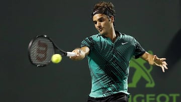 Roger Federer durante el Masters 1.000 de Miami.