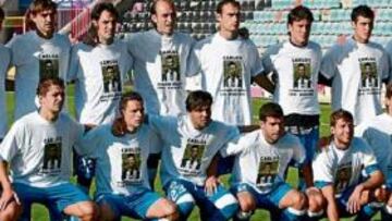 <b>SEMANA TRISTE. </b>Los integrantes de la plantilla albinegra no pudieron dedicarle la victoria frente al Salamanca al fallecido Carlos López.