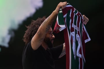 Marcelo con la camiseta del Fluminense.