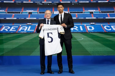 Did Florentino Pérez send a secret message to Kylian Mbappé during Bellingham’s presentation?