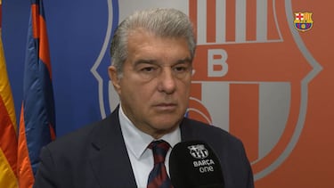 Joan Laporta, en su comparecencia.