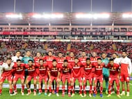 during the 10th round match between Necaxa and Toluca as part of the Liga BBVA MX Varonil, Torneo Clausura 2026 at Victoria Stadium, on February 21, 2026 in Aguascalientes, Mexico.