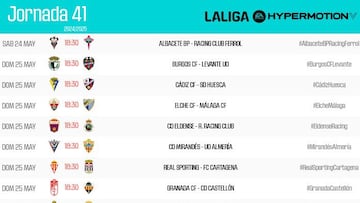 Horarios para la penúltima jornada de Segunda: diez partidos al unísono