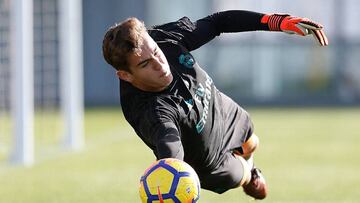 Darío Ramos, entrenándose con el Real Madrid.