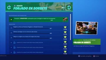 Fortnite Cap&iacute;tulo 2 - Temporada 1: desaf&iacute;os de Forjado en Sorbete