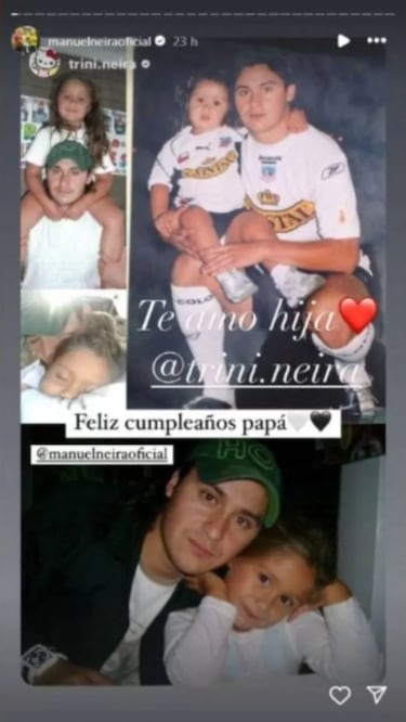 Trini, hija de Manuel Neira y Pamela Díaz, festeja a su papá en redes con esta foto: Colo Colo es protagonista