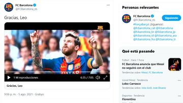 Dos palabras y este vídeo: la despedida del Barça a Messi