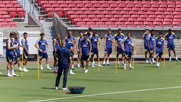 Entrenamiento del Atlético en Estados Unidos, durante el Mundial de Clubes. Ya solo vale ganar o ganar.