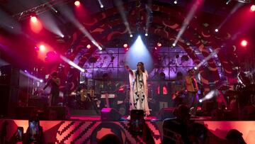 Tiwa Savage performs onstage at Global Citizen Live, Lagos on September 18, 2021 in Lagos, Nigeria. 