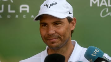 SON SERVERA (MALLORCA), 12/06/2025.- El extenist Rafa Nadal antes del comienzo del torneo de golf benéfico The Battle of stars que se celebra, este jueves, en el Pula Golf en Son Servera, Mallorca. EFE/ Miquel A. Borràs