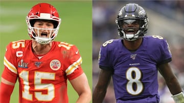 Patrick Mahomes y los Kansas City Chiefs tendr&aacute;n una visita complicada en Baltimore donde los esperan hambrientos los Ravens de Lamar Jackson.