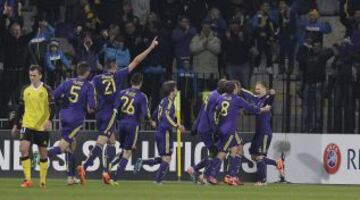 Maribor-Sevilla. Tavares marcó el primero del partido. 1-0.