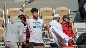 Carlos Alcaraz, en Roland Garros.