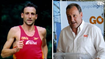 Fermín Cacho, en sus tiempos de atleta y en la actualidad.