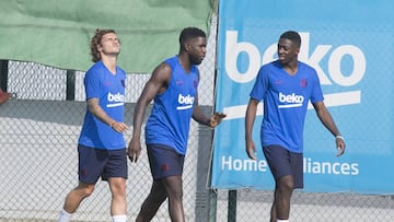 Griezmann, Umtiti y Dembele.