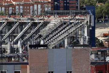 Demolition work commences on the Vicente Calderon ground.