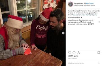 Los ex jugadores de fútbol Fernando Sanz y Fernando Morientes junto a sus familias han disfrutado de la entra?able visita navide?a a Papá Noel en Laponia, Finlandia.