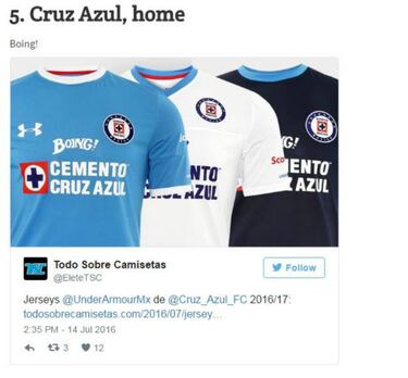 Según FFT, Cruz Azul tiene la quinta peor camiseta del año