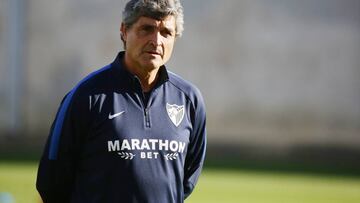 Juande Ramos en un entrenamiento con el Málaga